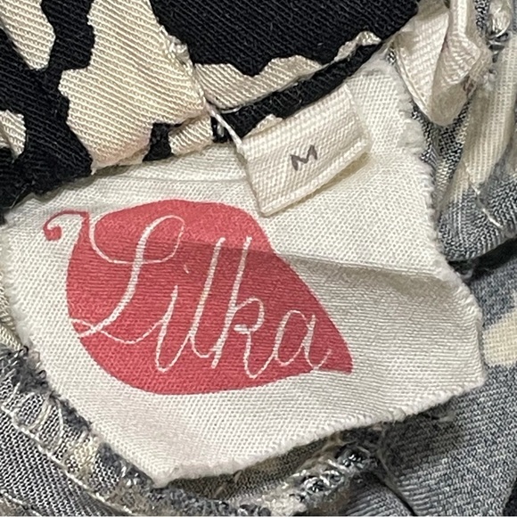 LILKA by ANTHROPOLOGIE NWOT Presscott Wide Leg Pants in Black Motif - Picture 7 of 9